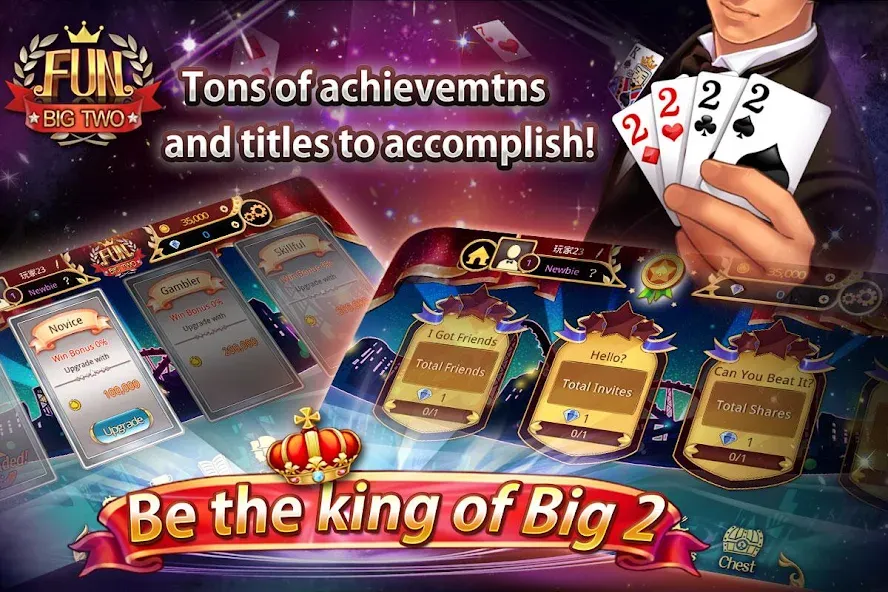 Скачать взломанную Fun Big 2 Taiwan: Card Craze (Фан Биг 2 Тайвань)  [МОД Меню] — стабильная версия apk на Андроид screen 5