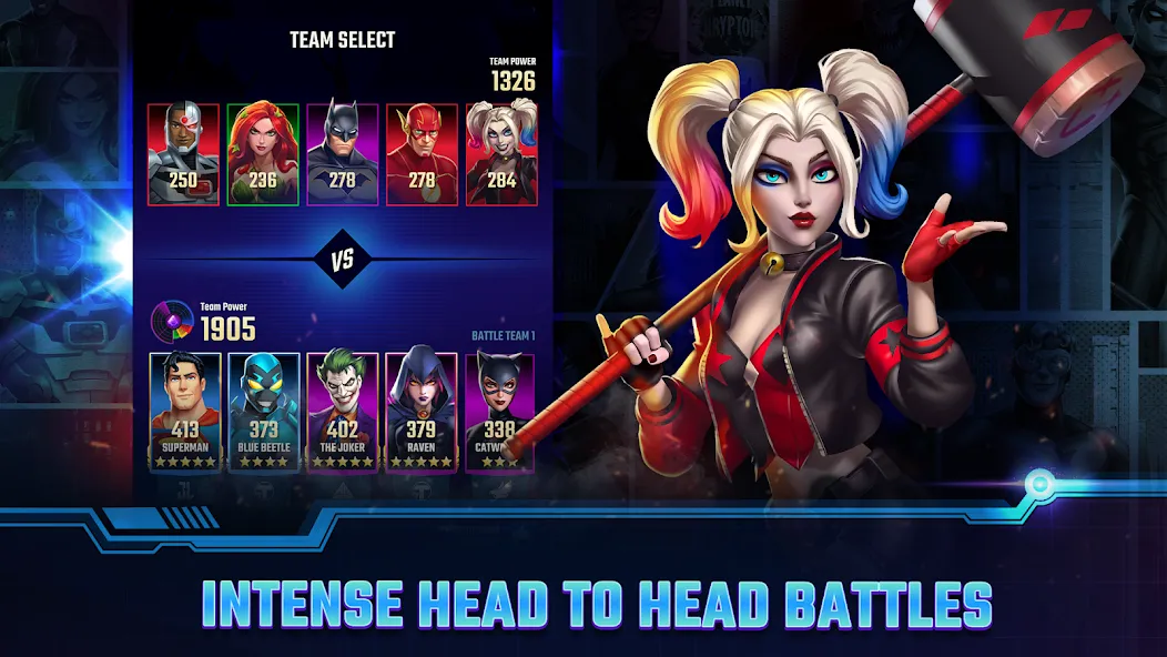 Скачать взломанную DC Heroes & Villains: Match 3  [МОД Бесконечные монеты] — стабильная версия apk на Андроид screen 2