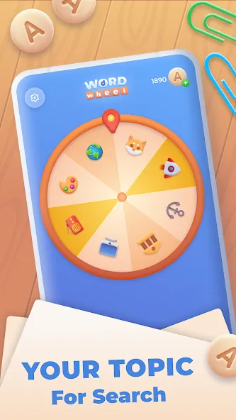 Взломанная Word Wheel — Word Search  [МОД Все открыто] — последняя версия apk на Андроид screen 1