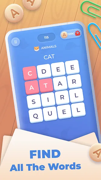 Взломанная Word Wheel — Word Search  [МОД Все открыто] — последняя версия apk на Андроид screen 2