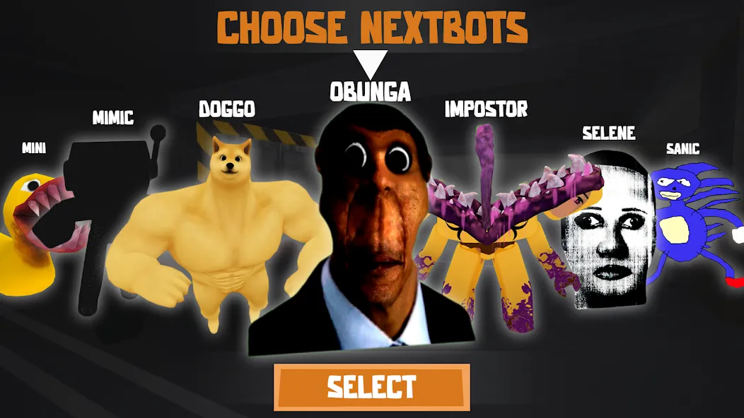 Взлом Nextbots: Obunga Chase Rooms (Некстботс)  [МОД Все открыто] — последняя версия apk на Андроид screen 1