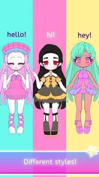 Взлом Mimistar dress up chibi doll (Министар)  [МОД Много денег] — последняя версия apk на Андроид screen 2