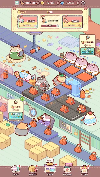 Скачать взломанную Hamster Bag Factory : Tycoon (Хэмстер сумка фабрика)  [МОД Много денег] — полная версия apk на Андроид screen 4