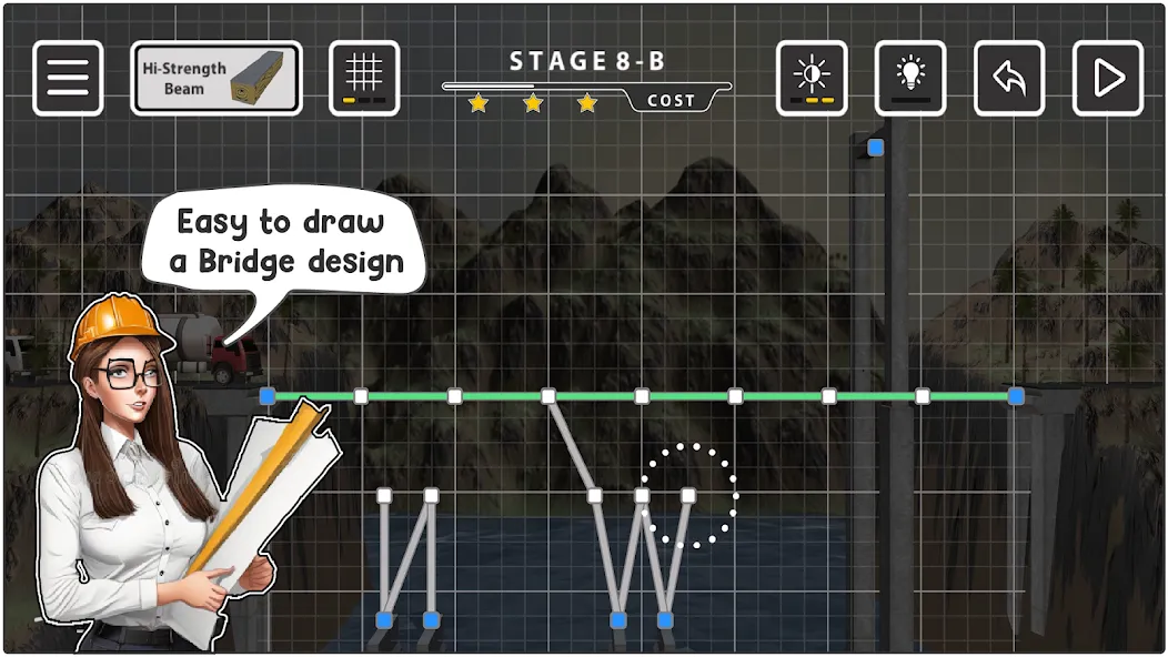 Скачать взлом Bridgezz: Bridge Construction (Бриджзз)  [МОД Бесконечные деньги] — последняя версия apk на Андроид screen 3