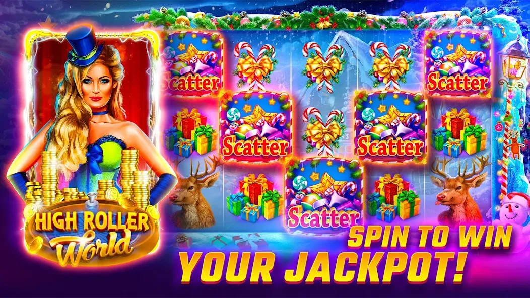 Скачать взлом Slots WOW Casino Slot Machine (Слотс ВОУ)  [МОД Mega Pack] — последняя версия apk на Андроид screen 1