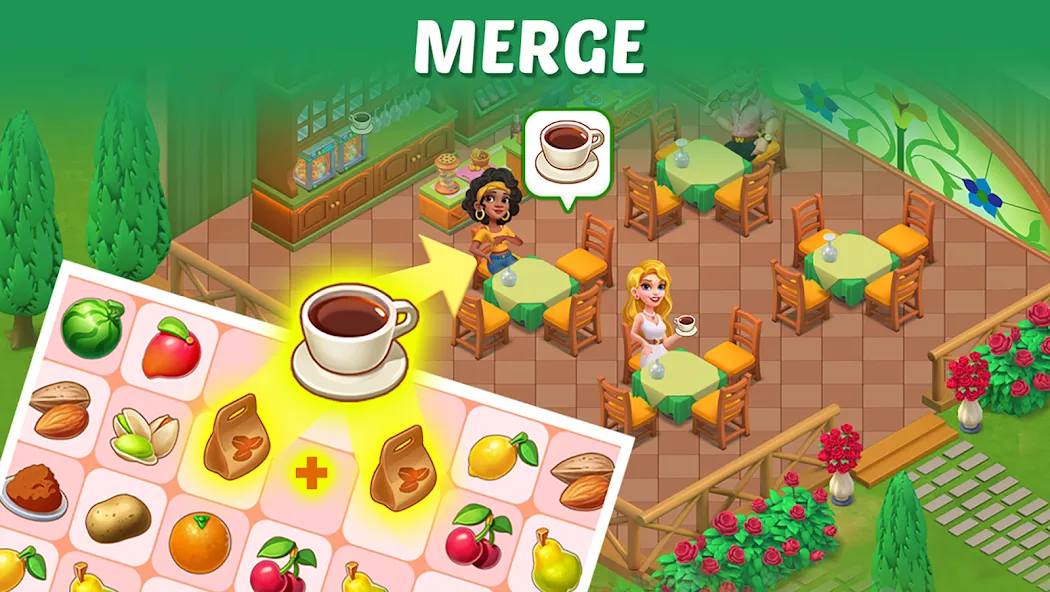 Скачать взлом Merge Cooking:Theme Restaurant  [МОД Menu] — последняя версия apk на Андроид screen 3