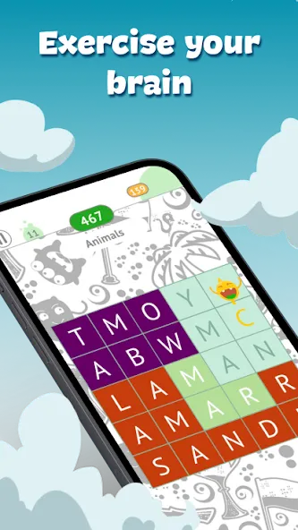 Скачать взломанную Fill The Words: Themes search  [МОД Много монет] — последняя версия apk на Андроид screen 3