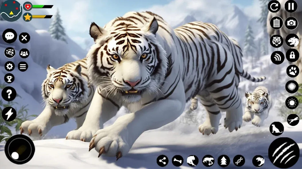 Взломанная Arctic White Tiger Family Sim  [МОД Много монет] — стабильная версия apk на Андроид screen 1