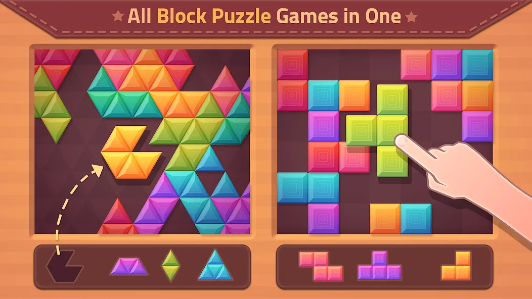 Скачать взлом Triangles & Blocks (Полиблок)  [МОД Бесконечные деньги] — полная версия apk на Андроид screen 1