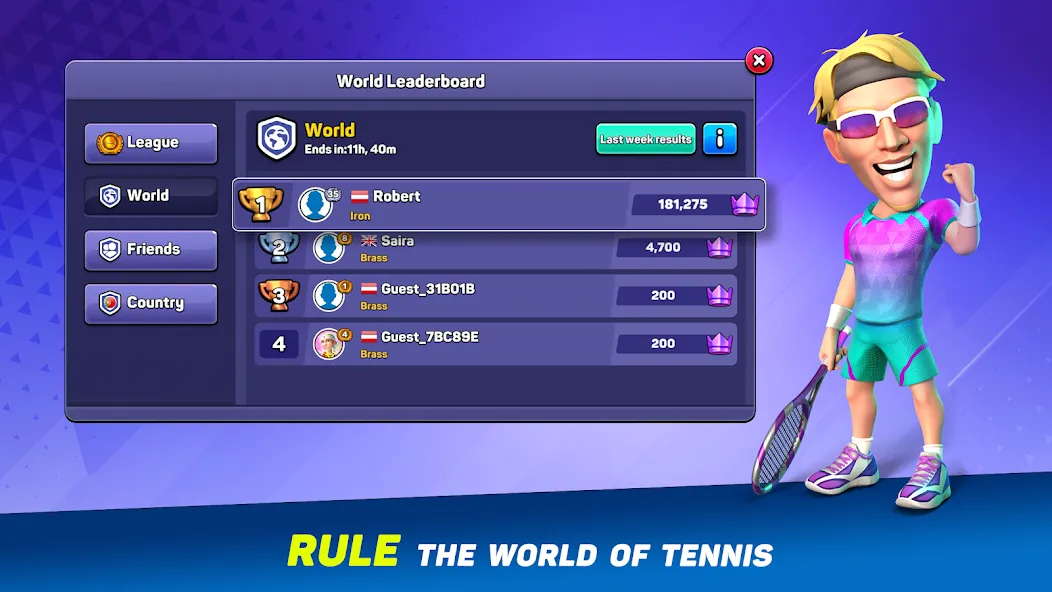 Скачать взлом Mini Tennis: Perfect Smash (Мини Теннис)  [МОД Много монет] — полная версия apk на Андроид screen 4