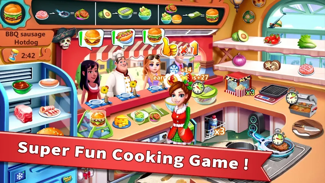 Взломанная Rising Super Chef — Cook Fast (Райзинг Супер Шеф)  [МОД Много денег] — полная версия apk на Андроид screen 1