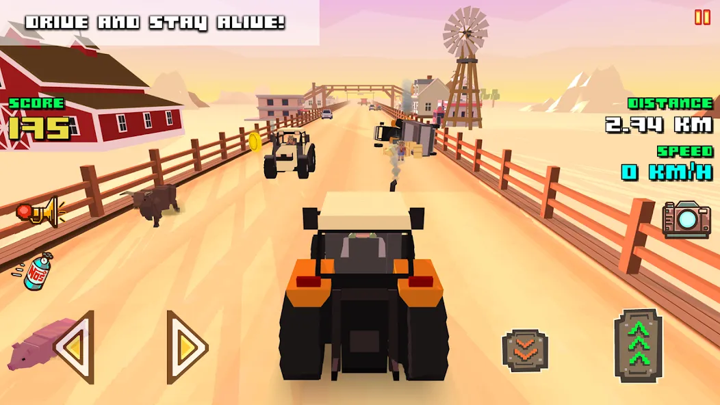 Скачать взломанную Blocky Farm Racing & Simulator  [МОД Menu] — стабильная версия apk на Андроид screen 2