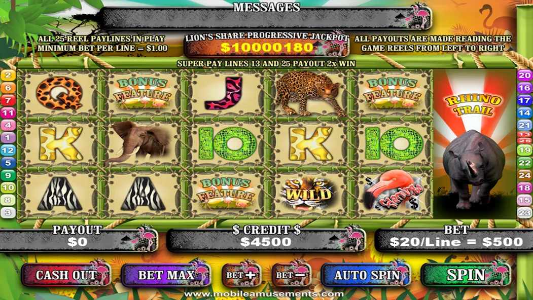 Скачать взломанную Flamingo Safari Slots (Фламинго Сафари Слоты)  [МОД Бесконечные монеты] — последняя версия apk на Андроид screen 5