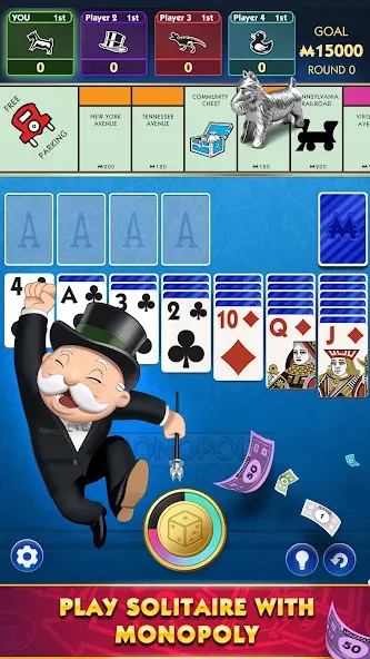 Скачать взломанную MONOPOLY Solitaire: Card Games (Монополия Солитер)  [МОД Все открыто] — стабильная версия apk на Андроид screen 1