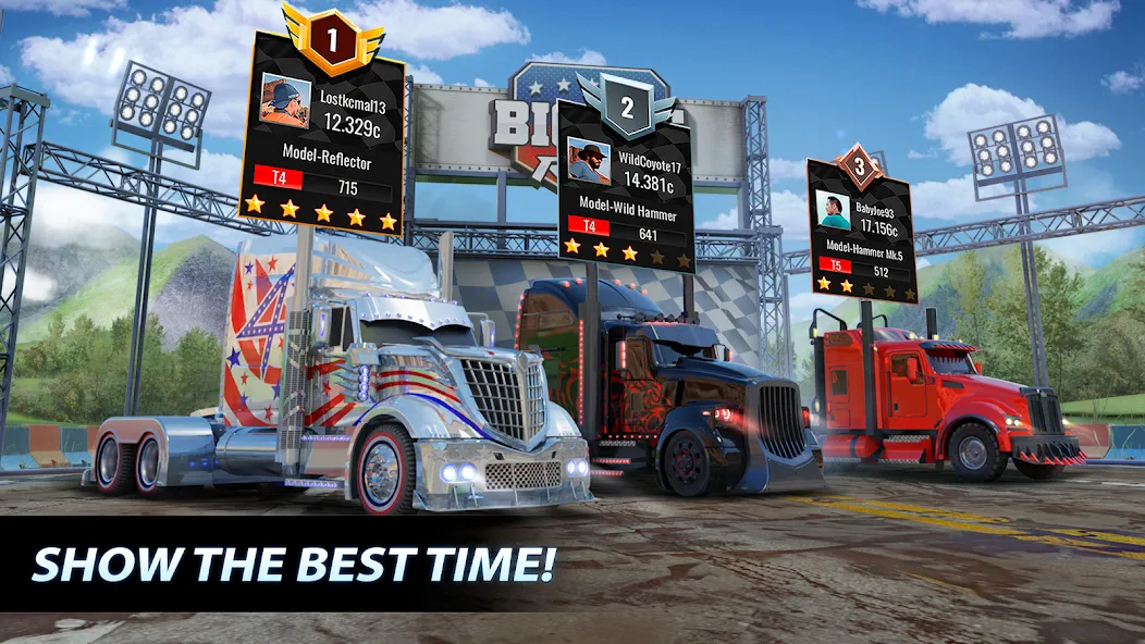 Скачать взлом Big Rig Racing: Drag racing (Биг Риг Рейсинг)  [МОД Много монет] — стабильная версия apk на Андроид screen 3