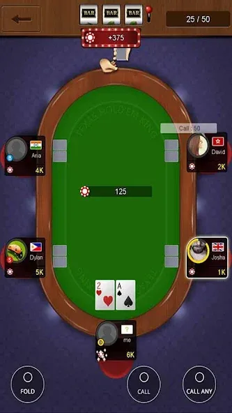 Скачать взломанную Texas holdem poker king  [МОД Много денег] — последняя версия apk на Андроид screen 4