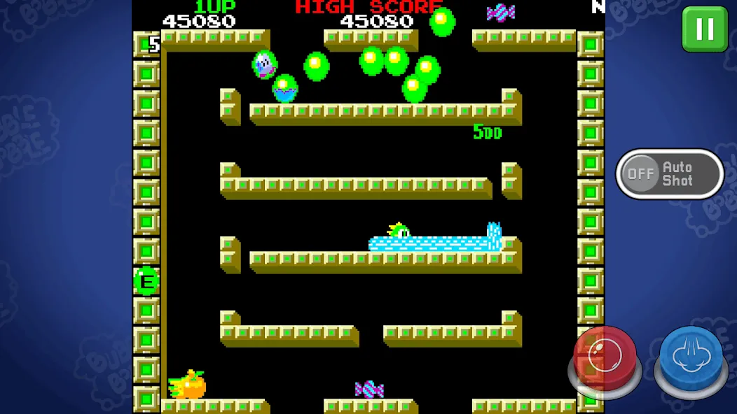 Скачать взломанную BUBBLE BOBBLE classic (БАБЛ БОББЛ классика)  [МОД Unlocked] — последняя версия apk на Андроид screen 1