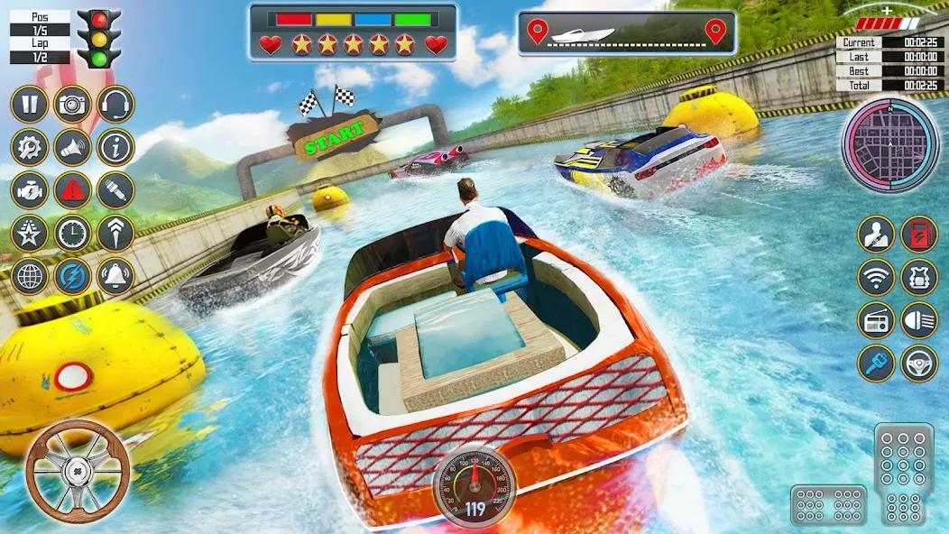 Взломанная Speed Boat Racing: Boat games  [МОД Menu] — полная версия apk на Андроид screen 1