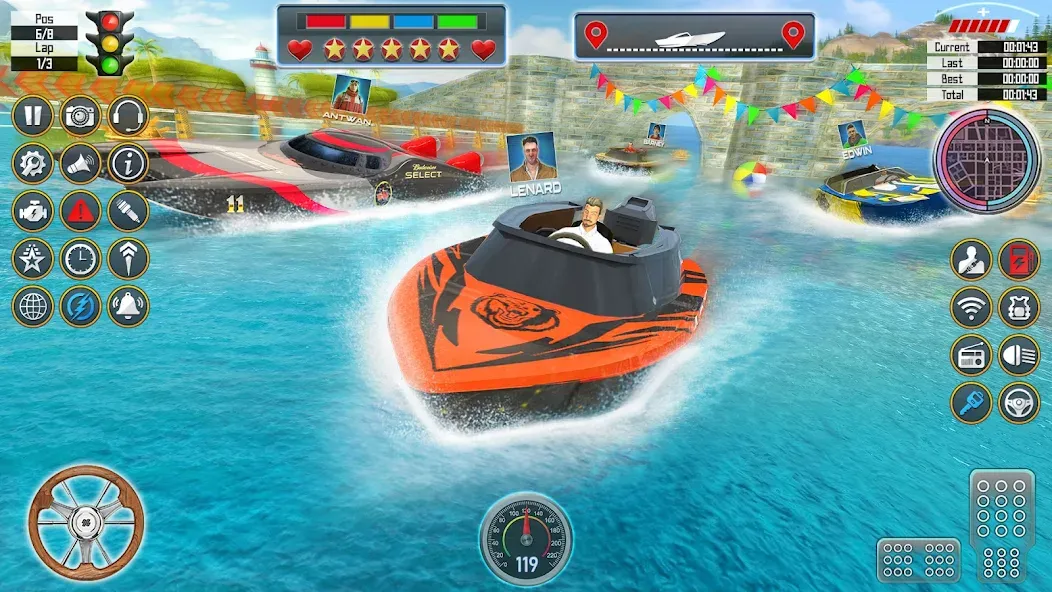 Взломанная Speed Boat Racing: Boat games  [МОД Menu] — полная версия apk на Андроид screen 2