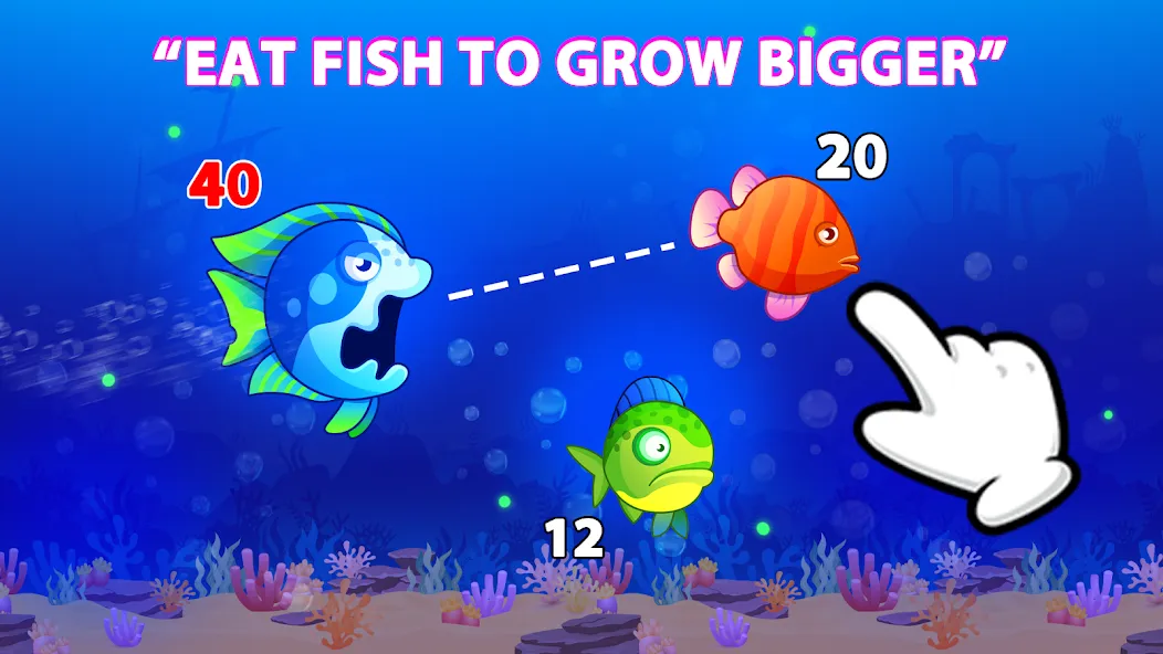 Скачать взломанную Eat Fish.IO : Fish Battle  [МОД Menu] — последняя версия apk на Андроид screen 1