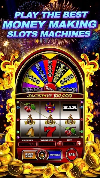 Взлом Money Wheel Slot Machine Game (Мани Вил Слот Машине Гейм)  [МОД Unlocked] — полная версия apk на Андроид screen 1