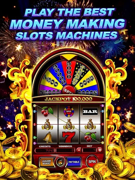 Взлом Money Wheel Slot Machine Game (Мани Вил Слот Машине Гейм)  [МОД Unlocked] — полная версия apk на Андроид screen 3