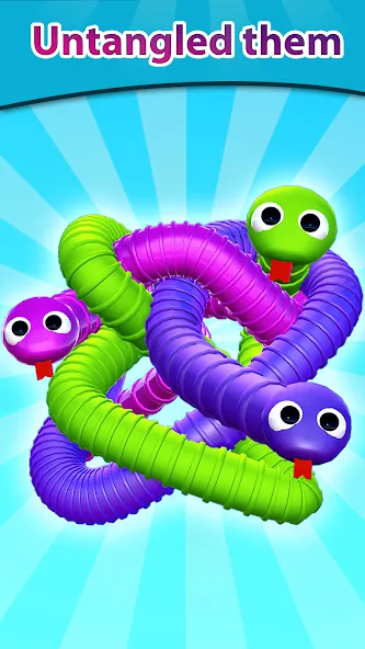 Скачать взлом Tangled Snakes Puzzle Game (Танглед Снейк 3Д)  [МОД Бесконечные монеты] — стабильная версия apk на Андроид screen 1