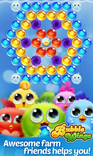 Скачать взломанную Bubble Wings: bubble shooter (Бабл Вингс)  [МОД Menu] — полная версия apk на Андроид screen 4