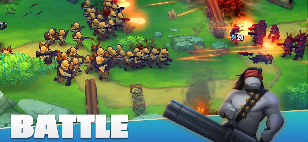 Взлом GUNS UP! Mobile War Strategy  [МОД Все открыто] — стабильная версия apk на Андроид screen 1