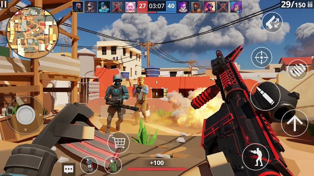 Взломанная POLYWAR: 3D FPS online shooter (ПОЛИВАР)  [МОД Много денег] — полная версия apk на Андроид screen 1