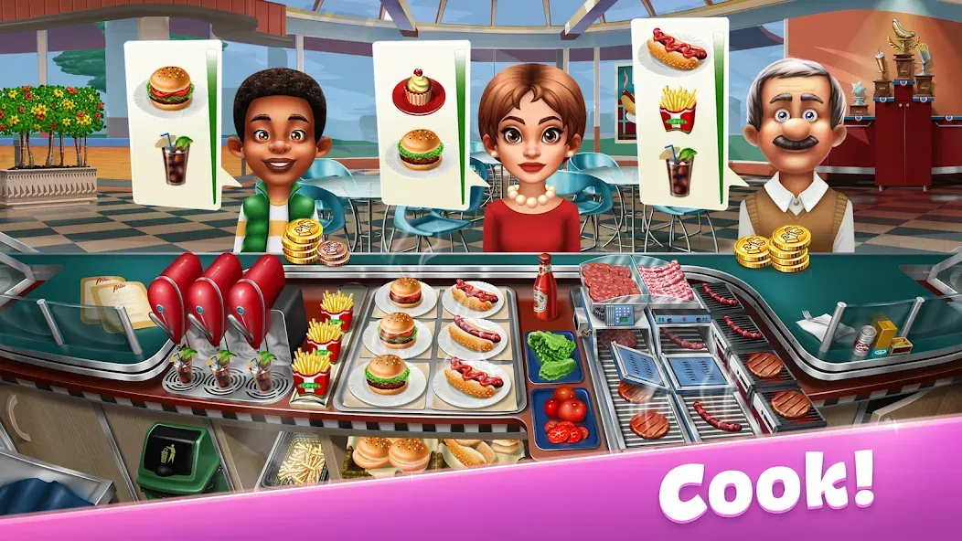 Скачать взлом Cooking Fever: Restaurant Game  [МОД Меню] — стабильная версия apk на Андроид screen 1