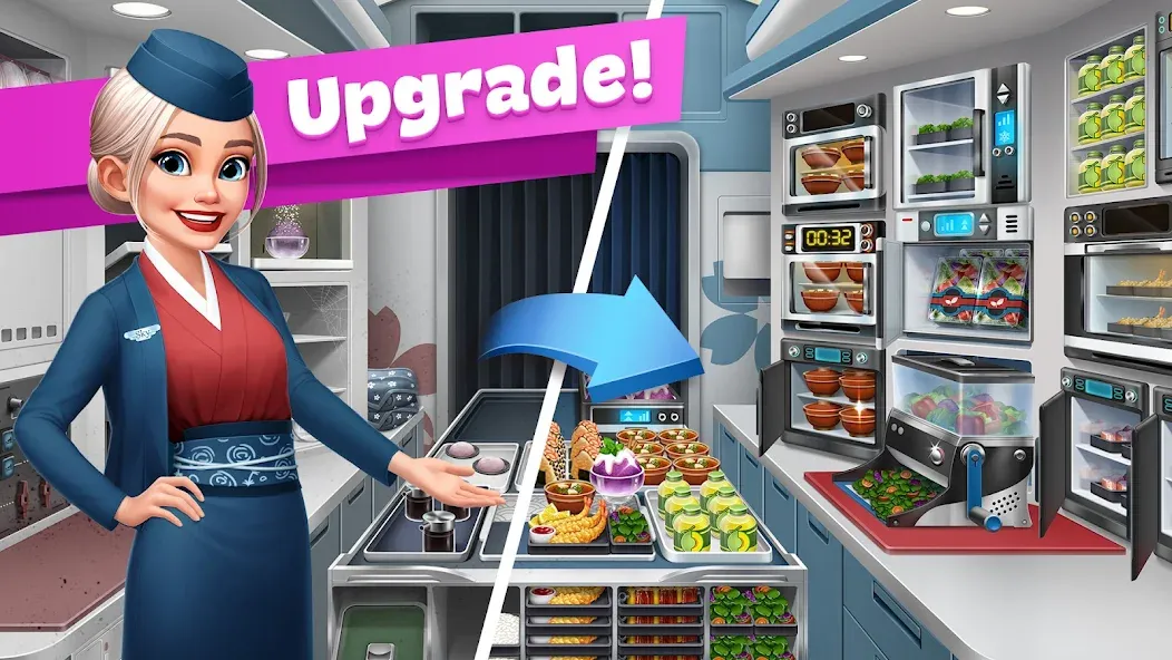 Взломанная Airplane Chefs — Cooking Game (Эйрплейн Чефз)  [МОД Mega Pack] — стабильная версия apk на Андроид screen 4