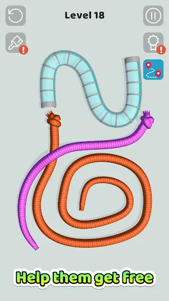 Взломанная Tangled Snakes (Танглд Снейкс)  [МОД Menu] — полная версия apk на Андроид screen 2