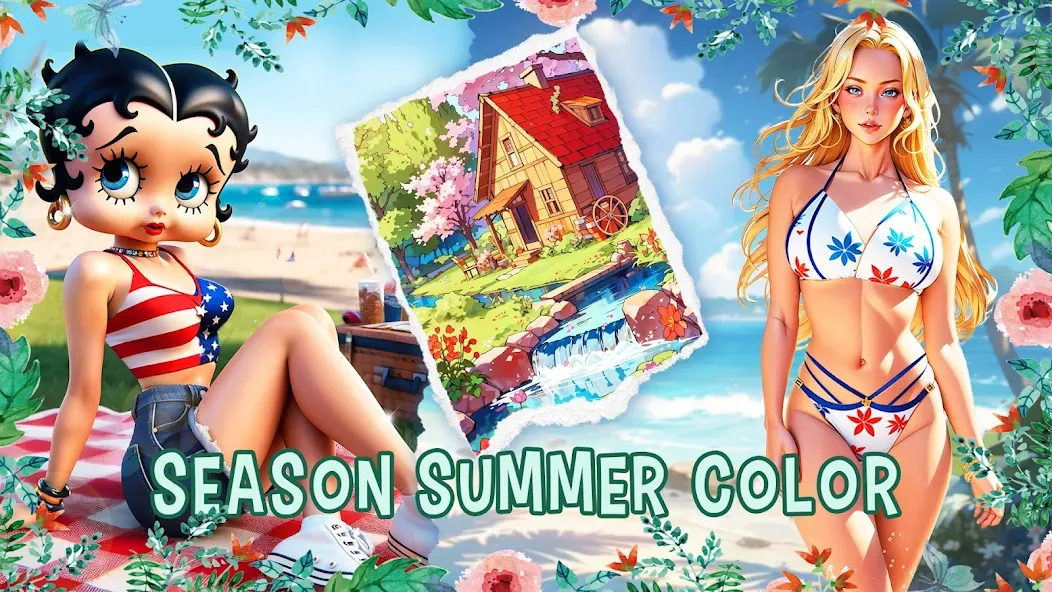 Взломанная Season Summer Coloring Games  [МОД Unlimited Money] — последняя версия apk на Андроид screen 5