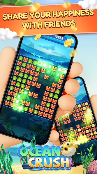 Взломанная Ocean Crush-Matching Games (Оушен Краш)  [МОД Много денег] — стабильная версия apk на Андроид screen 4