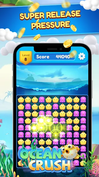 Взломанная Ocean Crush-Matching Games (Оушен Краш)  [МОД Много денег] — стабильная версия apk на Андроид screen 5