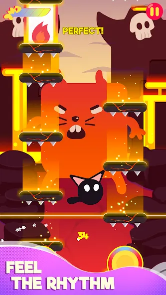 Скачать взломанную Cringe the Cat — Music Game  [МОД Много монет] — стабильная версия apk на Андроид screen 2