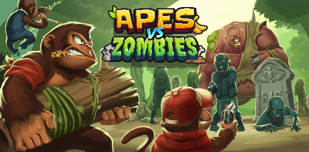 Скачать взлом Apes vs. Zombies  [МОД Бесконечные монеты] — полная версия apk на Андроид screen 1