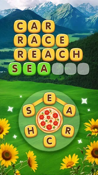 Скачать взломанную Word Pizza — Word Games  [МОД Все открыто] — последняя версия apk на Андроид screen 1