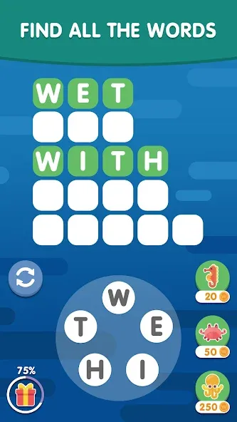 Скачать взломанную Word Search Sea: Word Puzzle  [МОД Много денег] — полная версия apk на Андроид screen 3