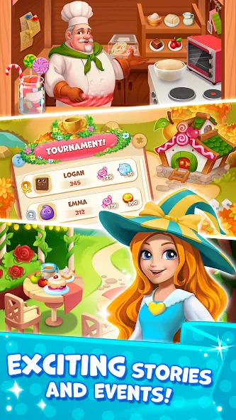 Взломанная Candy Valley — Match 3 Puzzle  [МОД Много монет] — последняя версия apk на Андроид screen 2