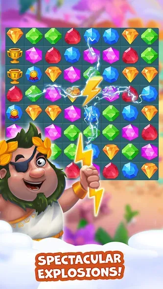 Взломанная Pirate Treasures: Jewel & Gems  [МОД Mega Pack] — полная версия apk на Андроид screen 3