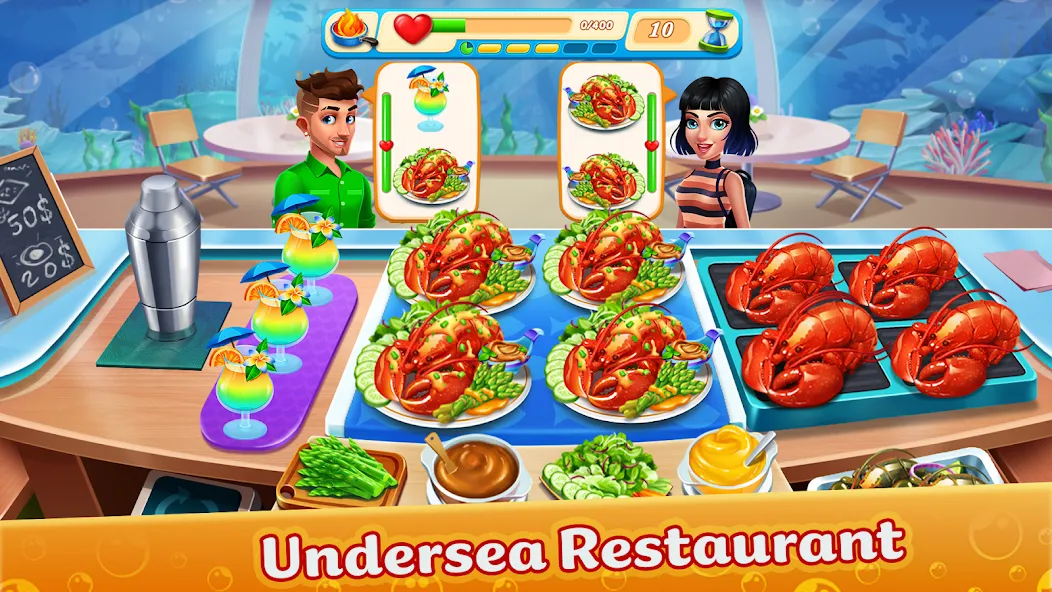 Взлом Cooking Aquarium — A Star Chef (Кукинг Аквариум)  [МОД Mega Pack] — стабильная версия apk на Андроид screen 2