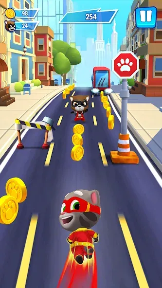 Взломанная Talking Tom Hero Dash  [МОД Меню] — последняя версия apk на Андроид screen 1