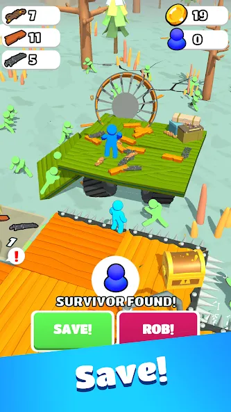 Скачать взломанную Zombie Raft (Зомби Рафт)  [МОД Mega Pack] — полная версия apk на Андроид screen 4