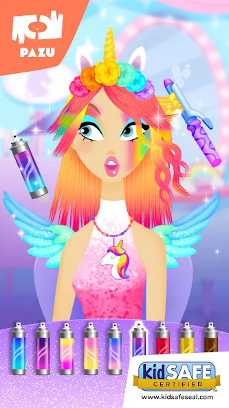 Скачать взлом Girls Hair Salon Unicorn  [МОД Бесконечные монеты] — полная версия apk на Андроид screen 1