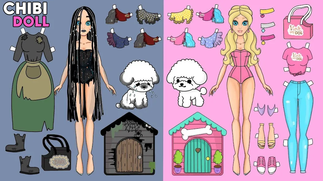 Взлом Chibi Dolls Dress Up Games (Чиби Куклы Игра в Одевание)  [МОД Бесконечные монеты] — стабильная версия apk на Андроид screen 1