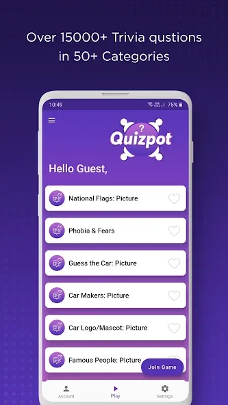 Взломанная QuizPot: Group GK Quiz Trivia (КвизПот)  [МОД Все открыто] — последняя версия apk на Андроид screen 2