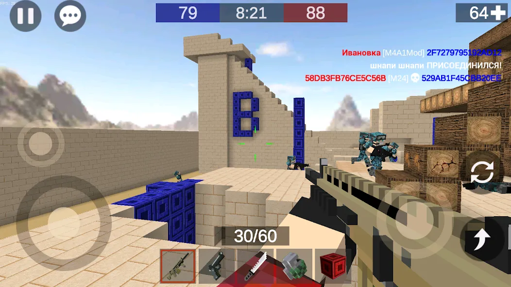 Скачать взломанную Pixel Combats 2: Gun games PvP  [МОД Unlocked] — полная версия apk на Андроид screen 5