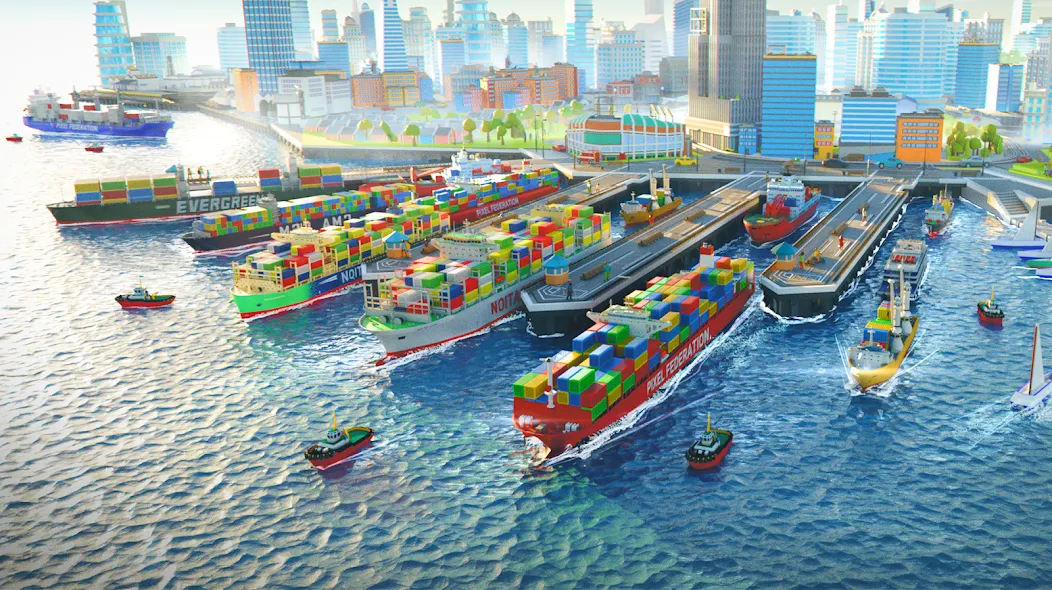 Скачать взлом Port City: Ship Tycoon (Порт Сити)  [МОД Mega Pack] — стабильная версия apk на Андроид screen 2